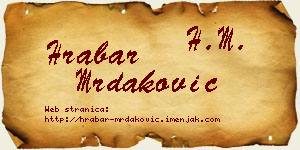 Hrabar Mrdaković vizit kartica